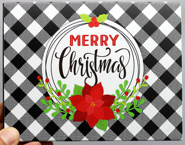 SilverTowne Gift Box with Black White Buffalo Plaid Merry Christmas